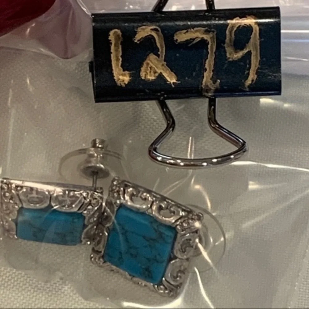 Best signed vintage blue turquoise colored square